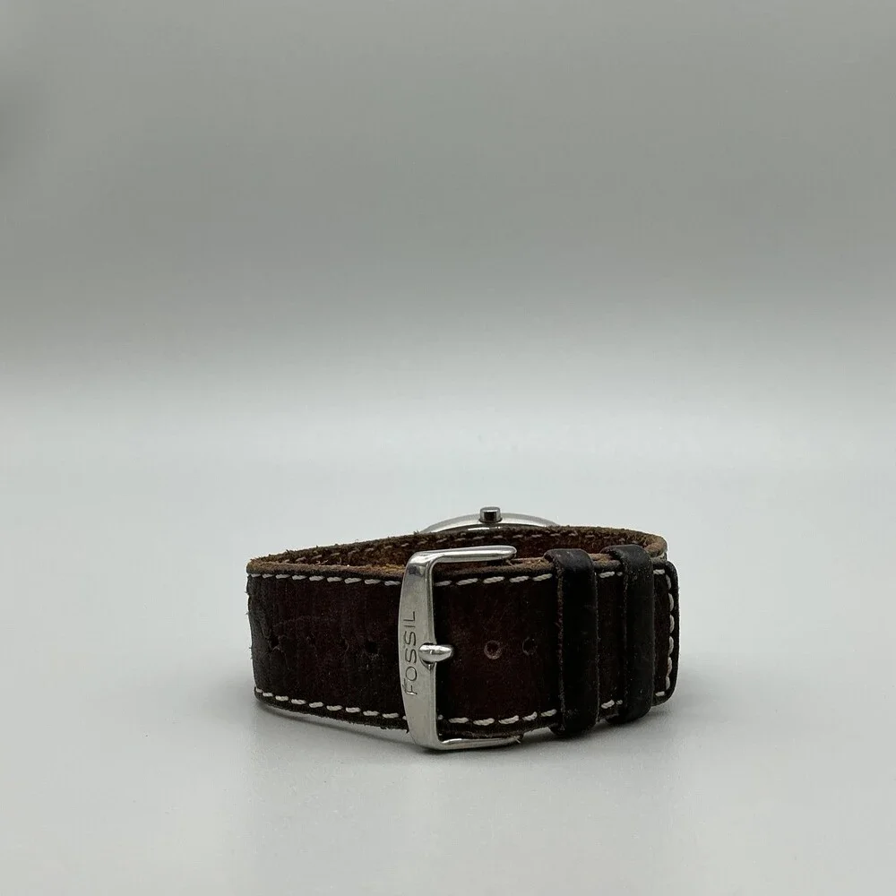 Fossil JR-8517 Womens Watch 25mm Ombre Dial Brown Leather Cuff Date New Battery